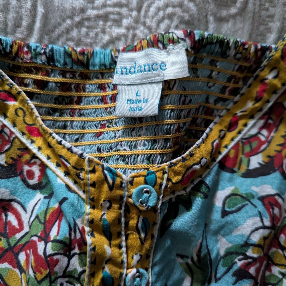 Sundance Block Print Midi Sundress Large - image 8